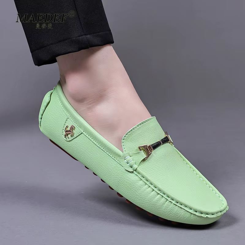 MAEDEF chaussures pour hommes mocassins blancs hommes chaussures décontractées marque hommes mocassins respirant grande taille conduite chaussures de marche pour hommes mocassins