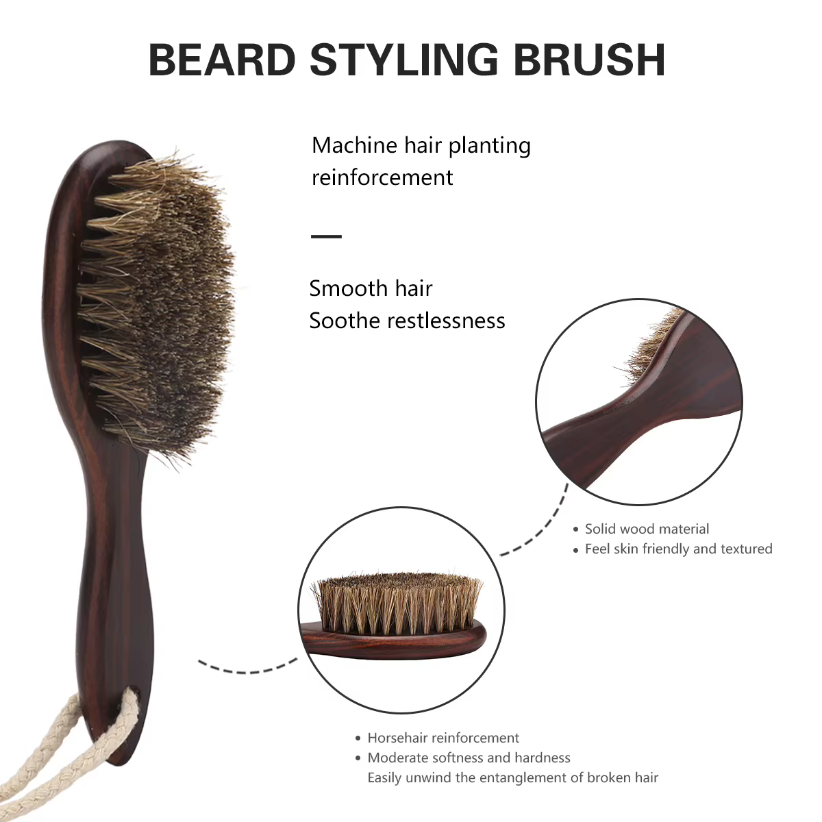 Professionnel barbier rasage barbe brosse cheveux Duster brosses crin Salon visage moustache propre rasage outils de coiffure