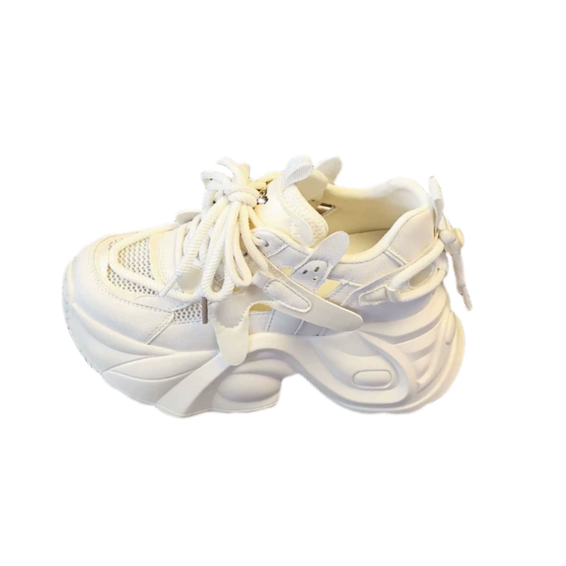 Les plus tendance - Vente de baskets blanches confortables pour papa avec sangles et maille