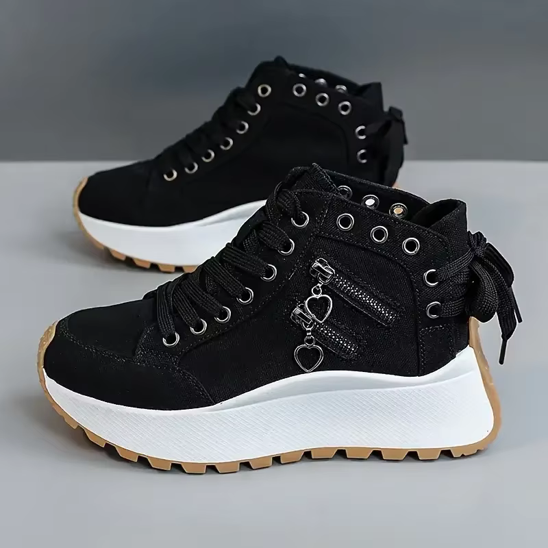 Baskets femme classique Denim toile chaussures à lacets