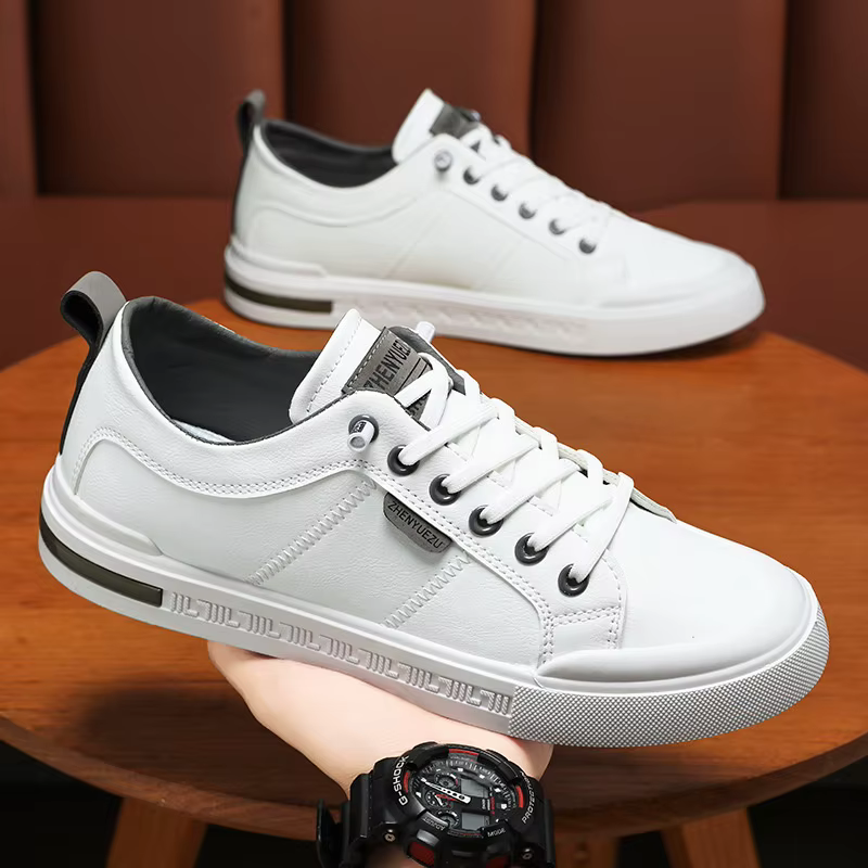Baskets basses en cuir pour hommes