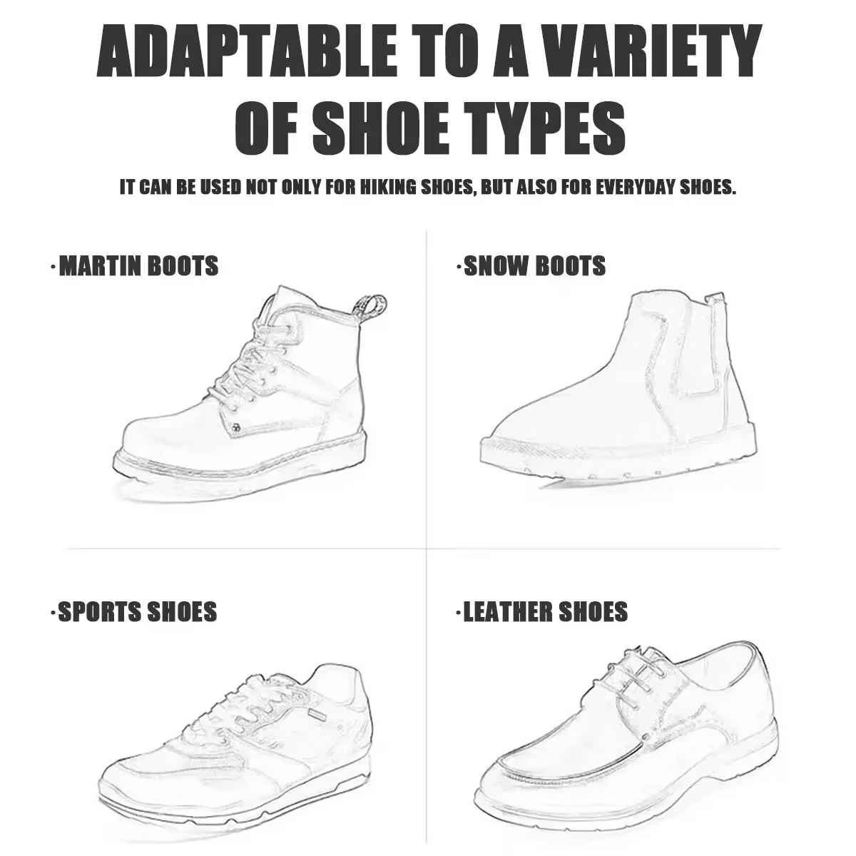 1 paire de crampons antidérapants à 5 pointes pour chaussures de marche