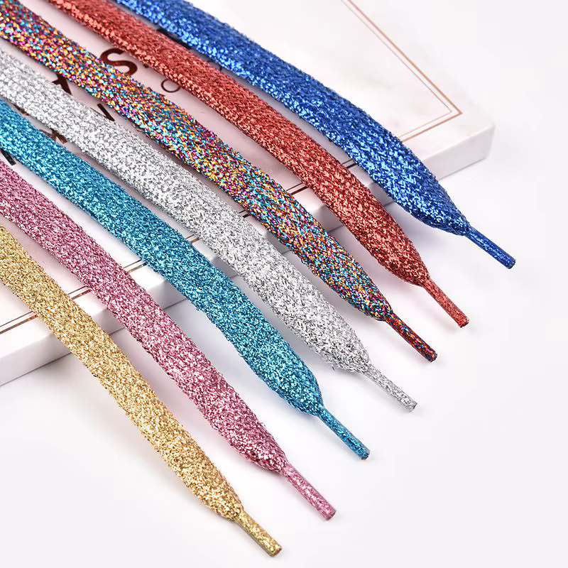 25 couleurs brillant or et argent coloré lacets lumineux 60-180 cm Sneaker chaussures de Sport