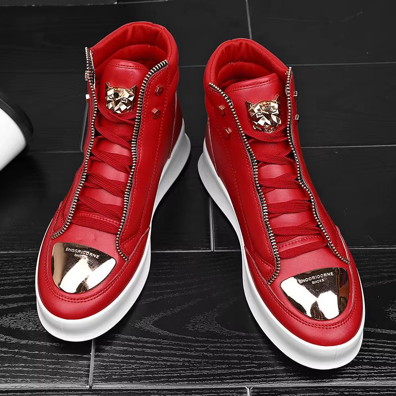 Chaussures de skateboard en cuir pour hommes