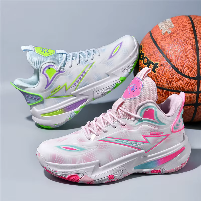 Chaussures de basket-ball unisexes en cuir