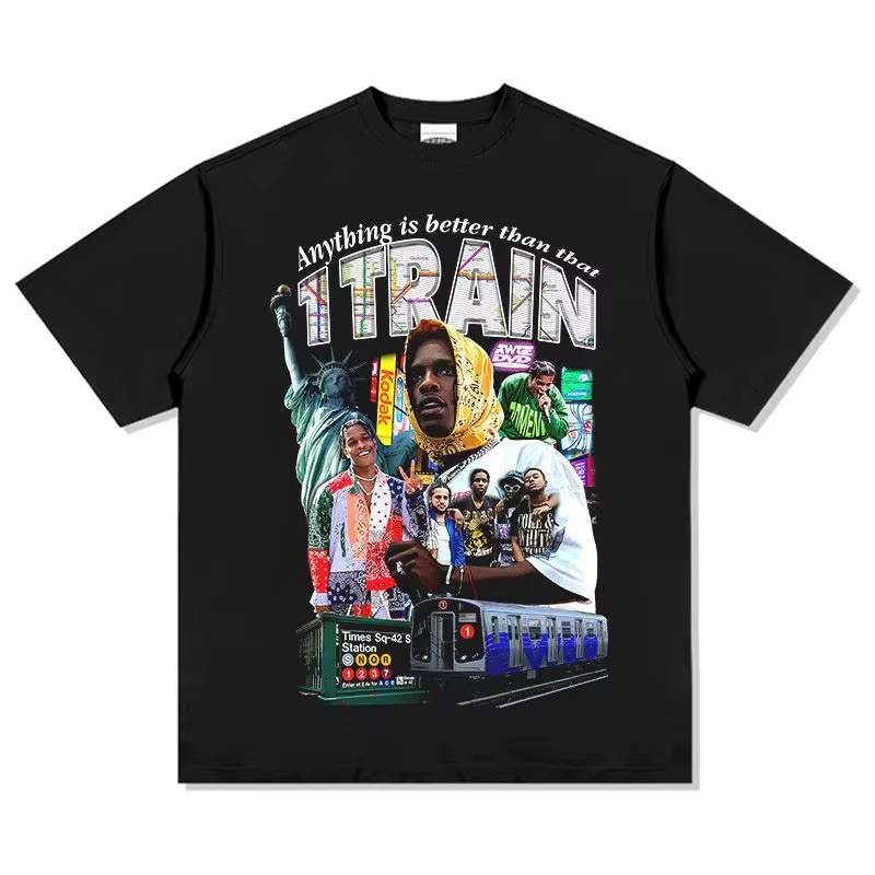 T-shirt en coton avec portrait graphique ASAP Rocky