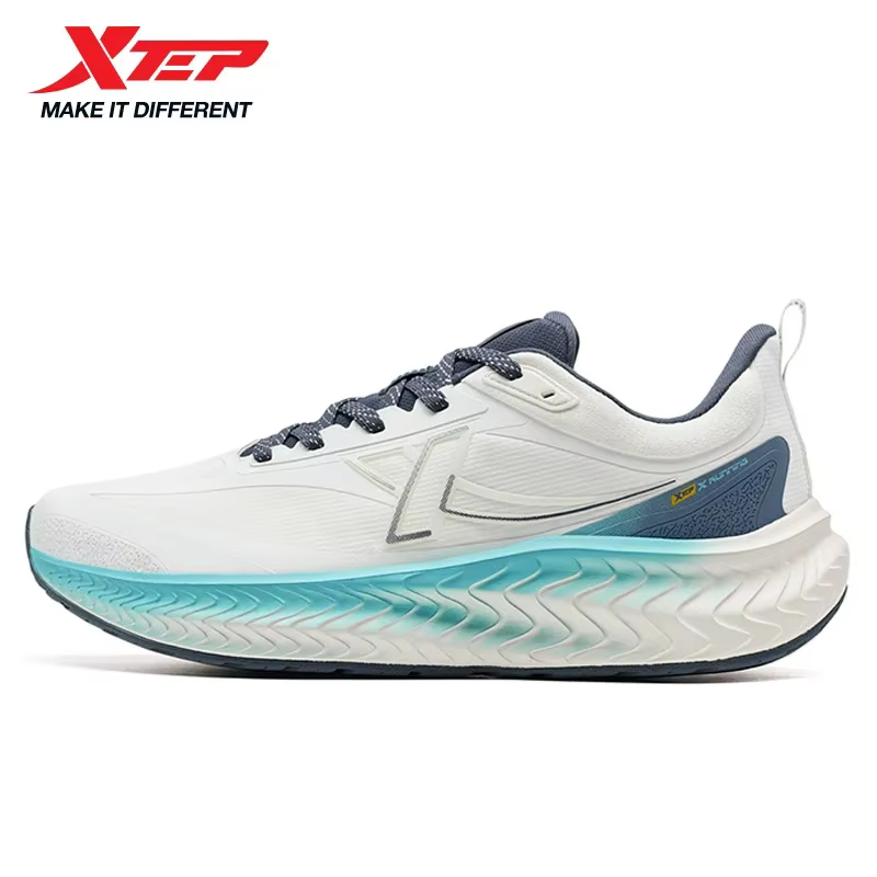 Xtep chaussure de course pour hommes respirant Absorption des chocs confortable résistant à l'usure rebond léger doux baskets 875419110012