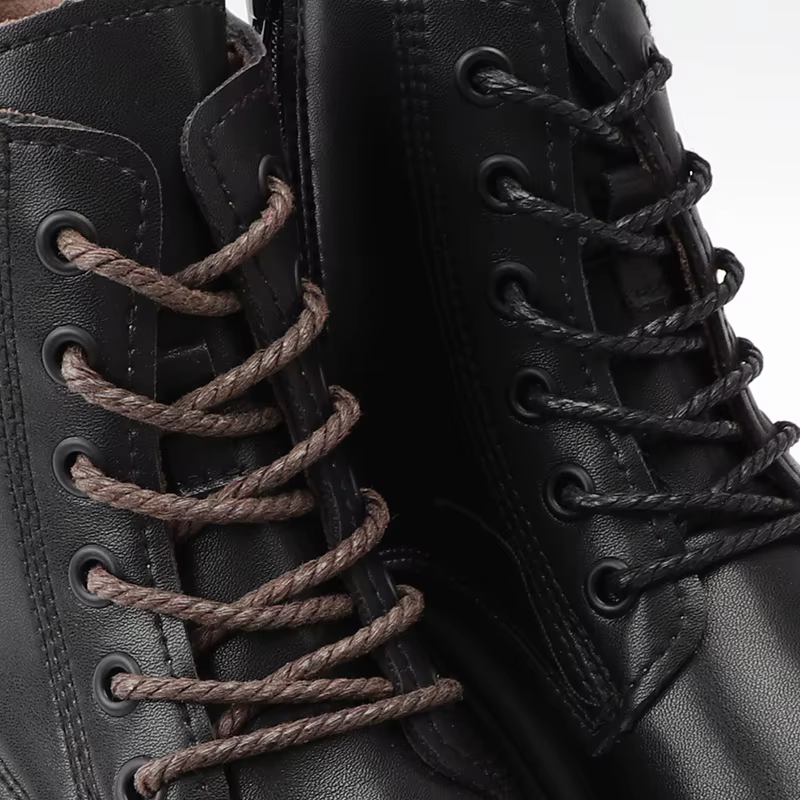 1 paire de lacets ronds en cuir ciré pour chaussures