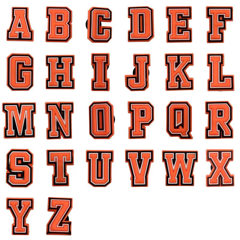 Breloques de chaussures avec lettres Orange pour Crocs