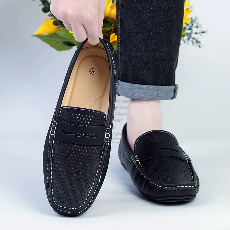 ELUVA hommes mocassins sans lacet chaussures décontracté confortable léger antidérapant