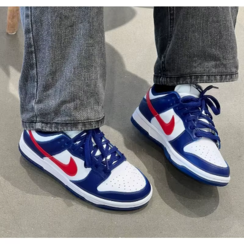 Nike Chaussures de skateboard basse unisexe Dunk Low Retro Blanc Rouge Universitaire Antidérapantes Respirantes Baskets décontractées DD1503-119