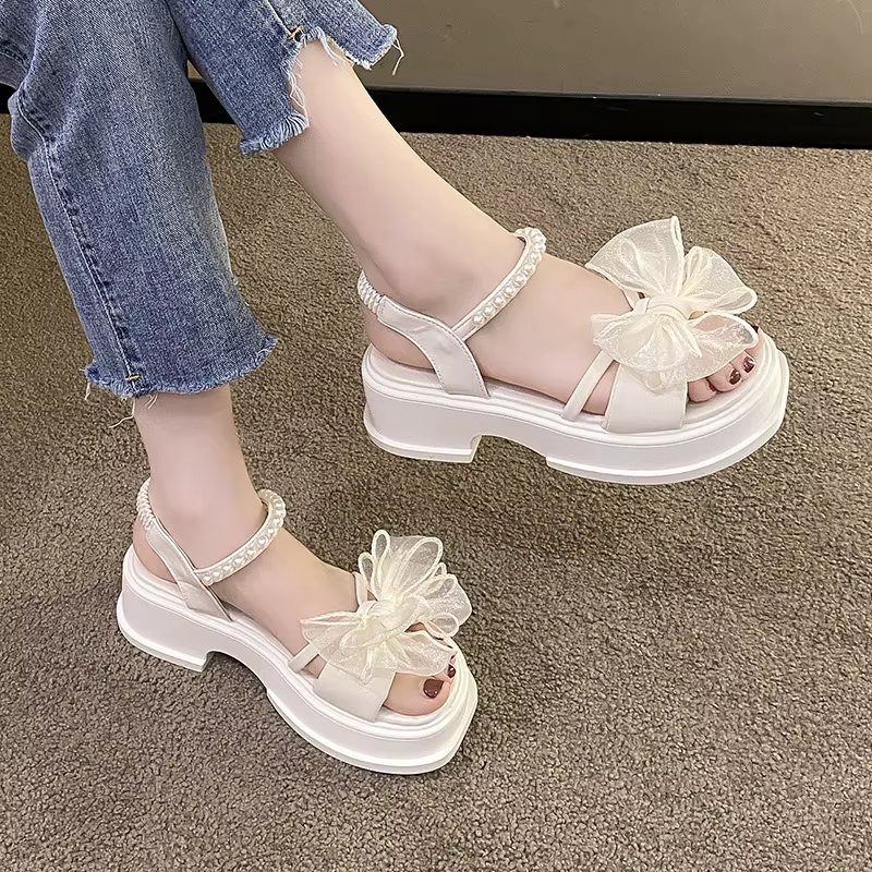 Dames chaussures en vente 2025 été nouvelle mode Bow femmes sandales polyvalent moderne quotidien