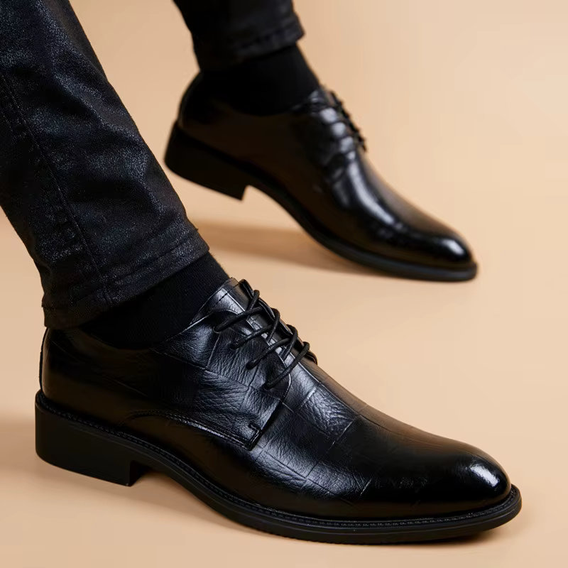 Nouveau noir hommes costume chaussures fête