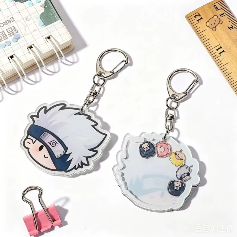 Porte-clés en acrylique Naruto Uzumaki et Sasuke Uchiha, accessoire d'animation créatif, pendentif mignon pour rockers, cadeau