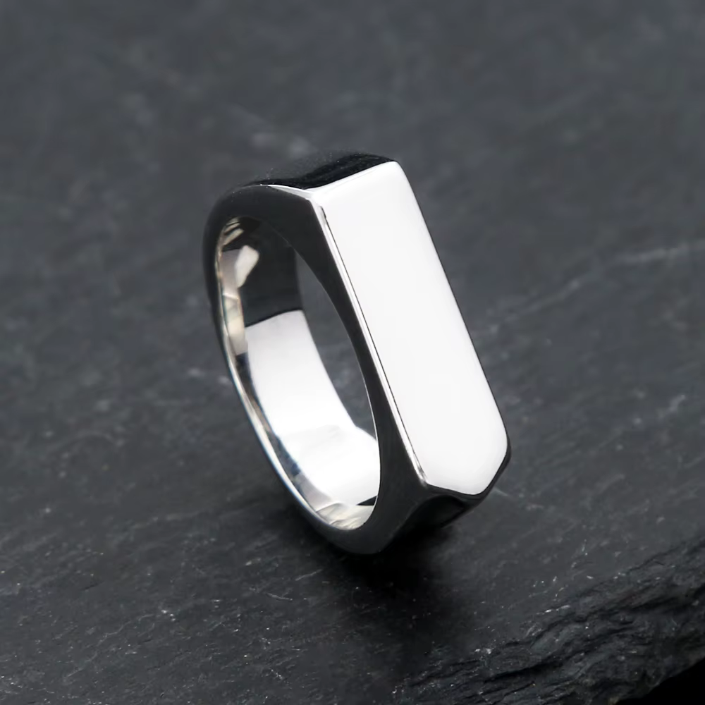 SION L-Bagues Simples en Acier Inoxydable pour Hommes et Femmes, Punk, Hip Hop, Bande Carrée, oral alière à Dessus pio, Charme de ix, Bijoux Cadeaux, Mode