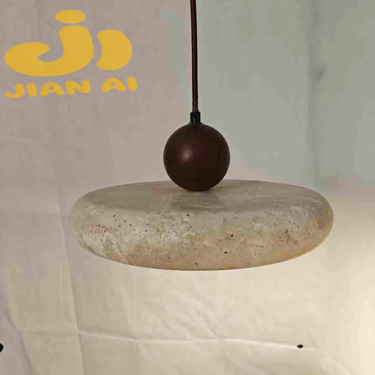 Luminaires suspendus LED en pierre naturelle de style vintage Wabi Sabi, créatifs et élégants, pour la décoration intérieure de la chambre à coucher, lustre