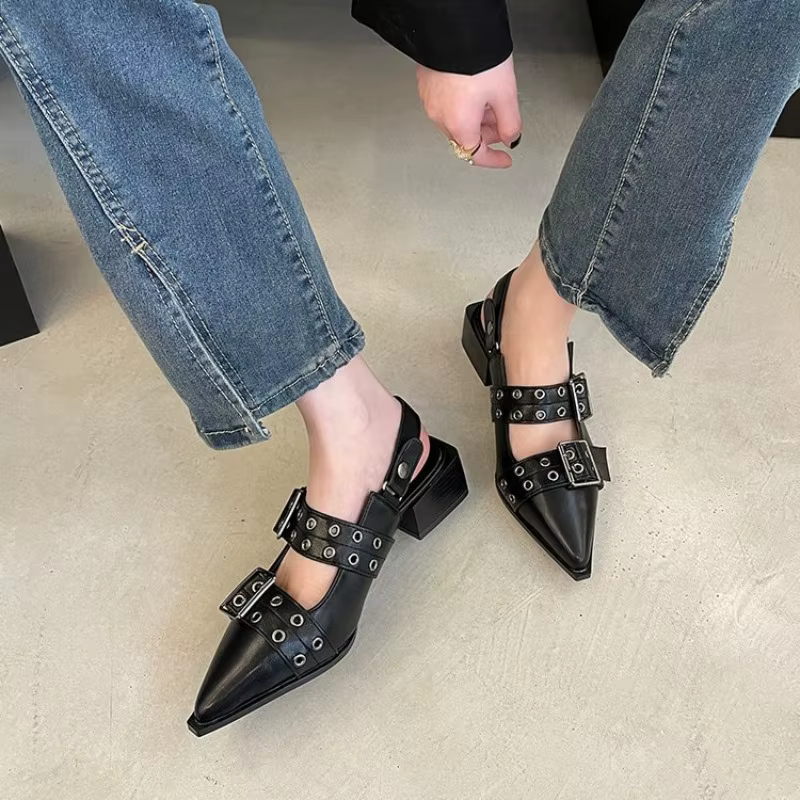Chaussures pointues Mary Jane pour femmes