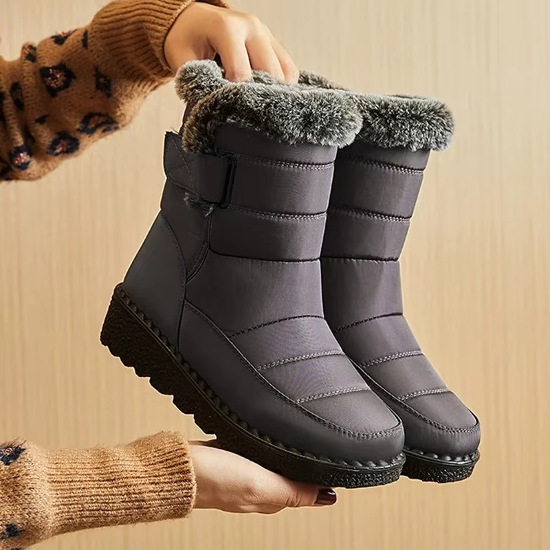 Bottes de neige plates imperméables pour femmes