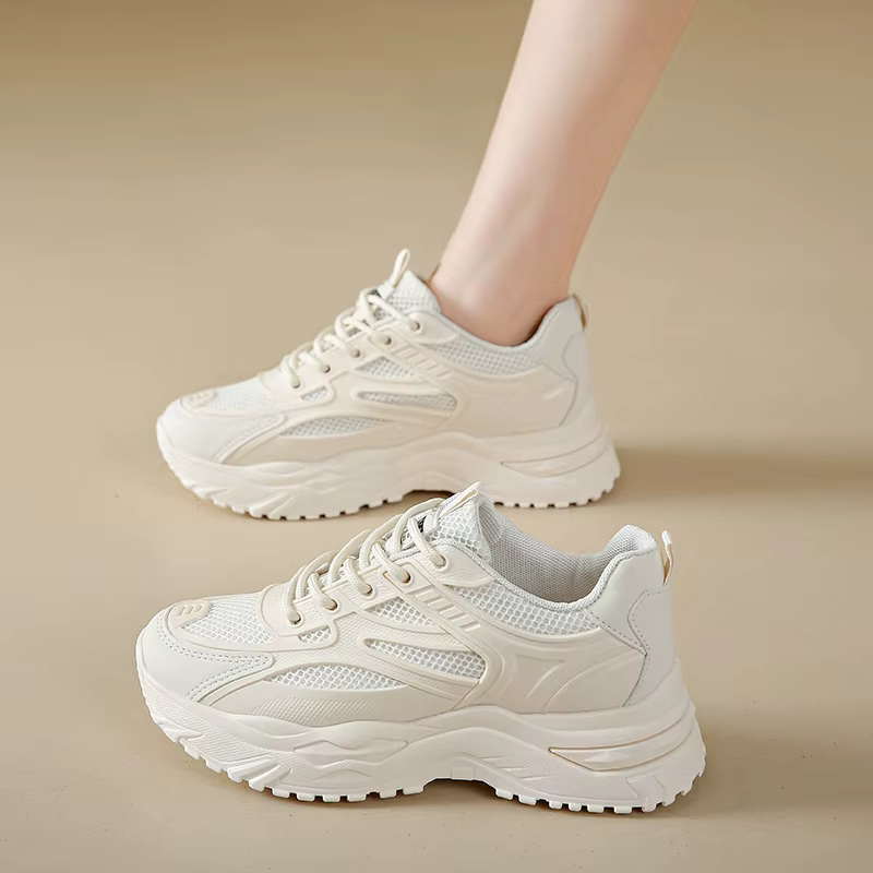 Baskets blanches en cuir pour femmes
