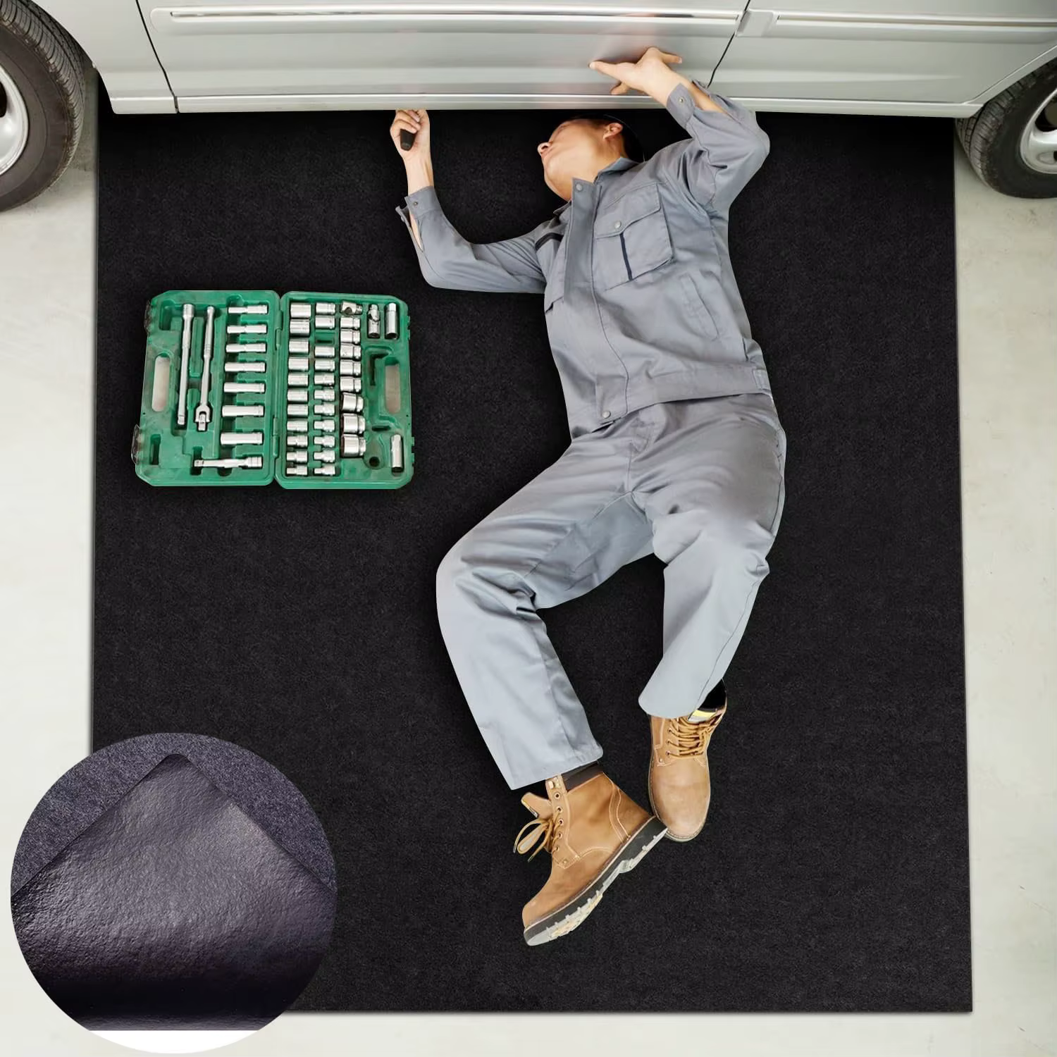 Tapis de protection pour garage, tapis anti-déversement d'huile de qualité supérieure pour sous la voiture, hautement absorbant, protège le sol des gouttes d'huile, des déversements et des taches