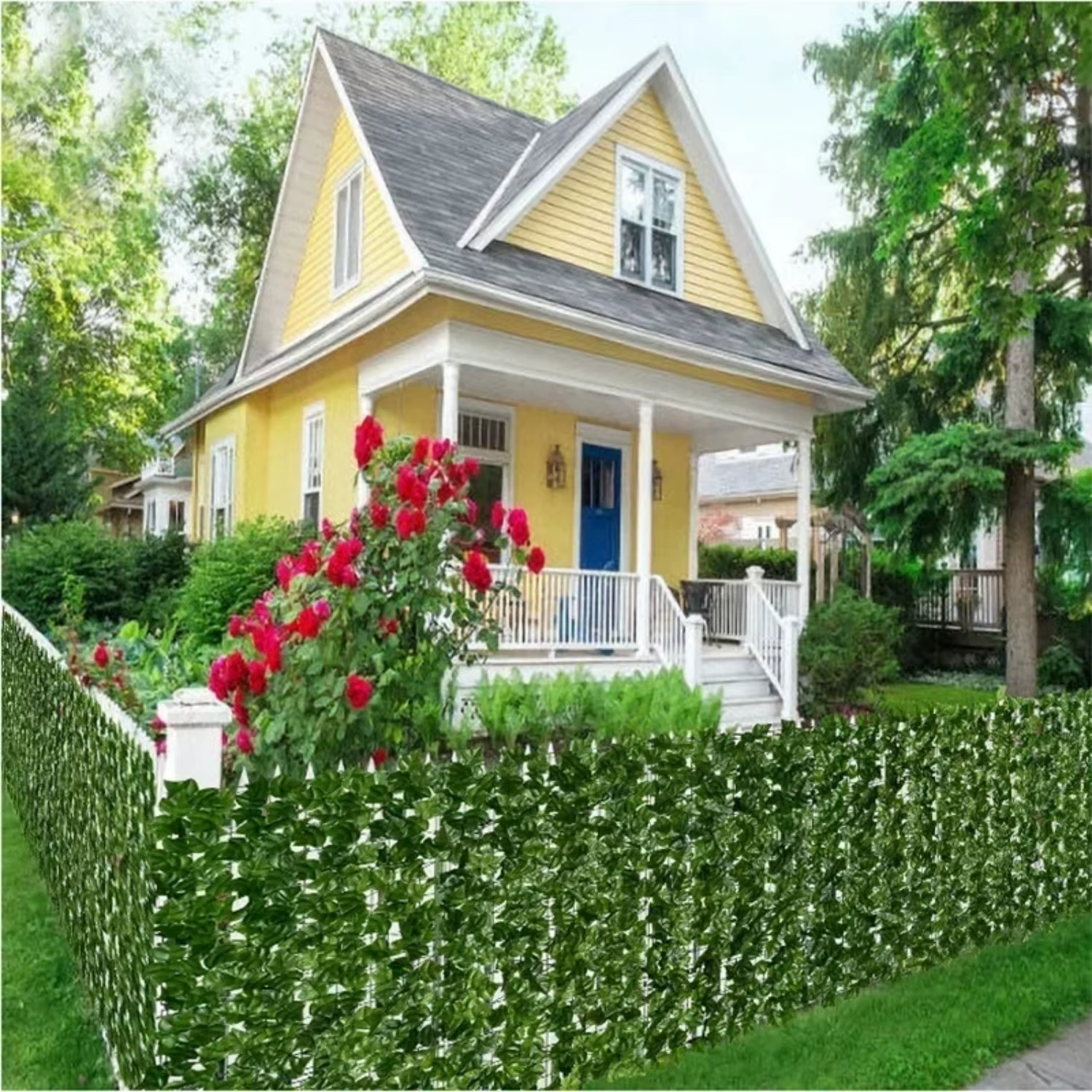 Artificial Ivy Fence Privacy Screen 50x300cm 100x300cm 4 Leaf Styles Faux Green Leaf Hedge for Outdoor Garden Balcony Decor