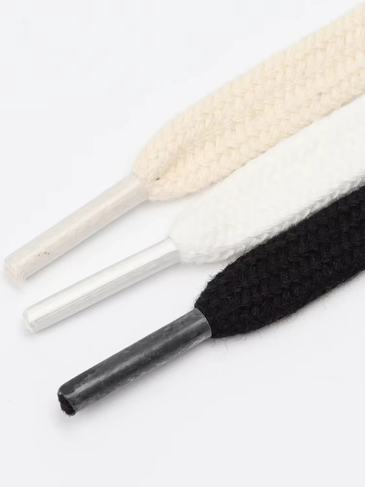 Lacets plats en coton pour chaussures baskets classique rétro Double tissage femmes et hommes