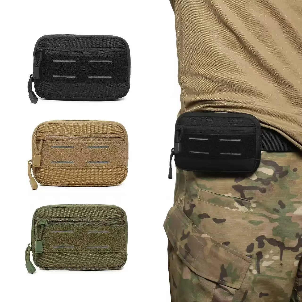 Sac d'accessoires de camping, de sport et de chasse, sac tactique Molle Admin, sac à outils EDC extérieur, sac banane de taille