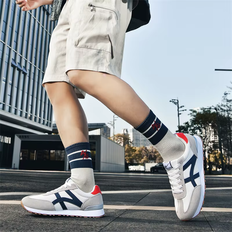 Chaussures de sport rétro à semelle épaisse Double Star