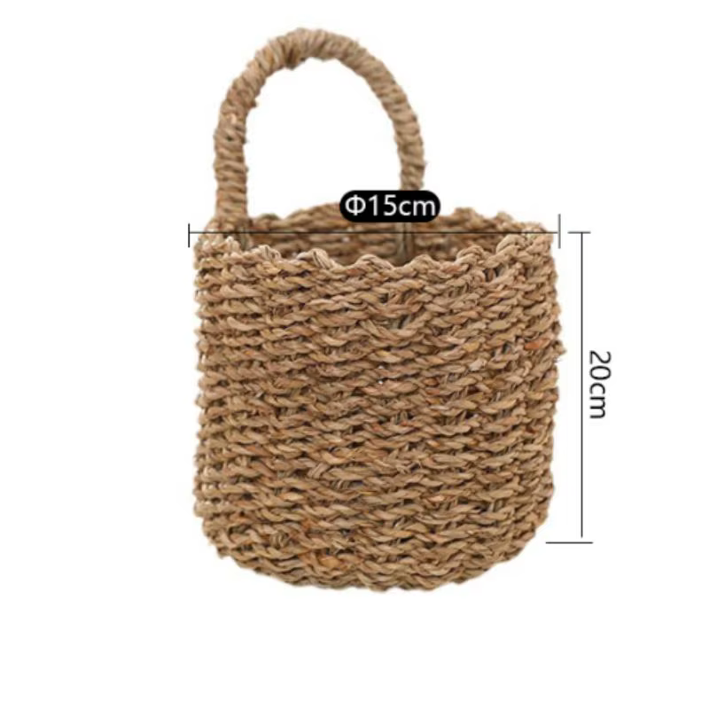 Panier mural bohème tressé à la main, organisateur de cuisine, accessoires de décoration intérieure, panier décoratif de rangement