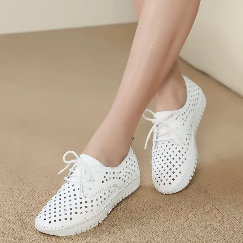 2021 été baskets femmes plate-forme chaussures femme en cuir véritable marche sandales plates