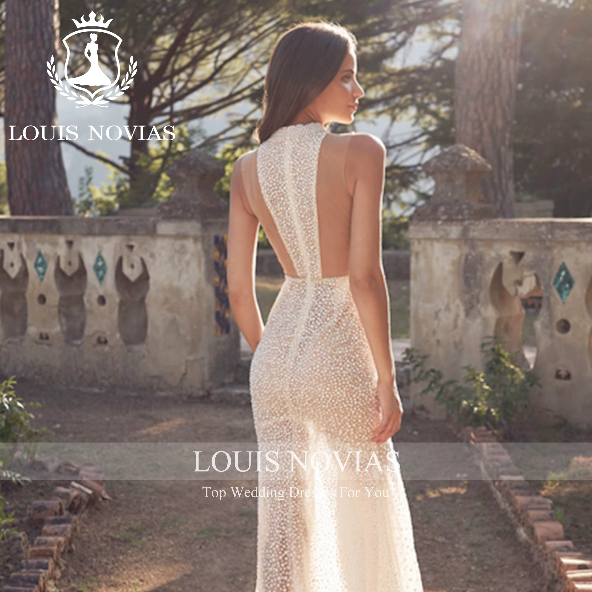 LOUIS NOVIAS robes De mariée pour femmes Style sirène romantique Semi-Transparent fente-ourlet Sexy robe De mariée robes De Novia