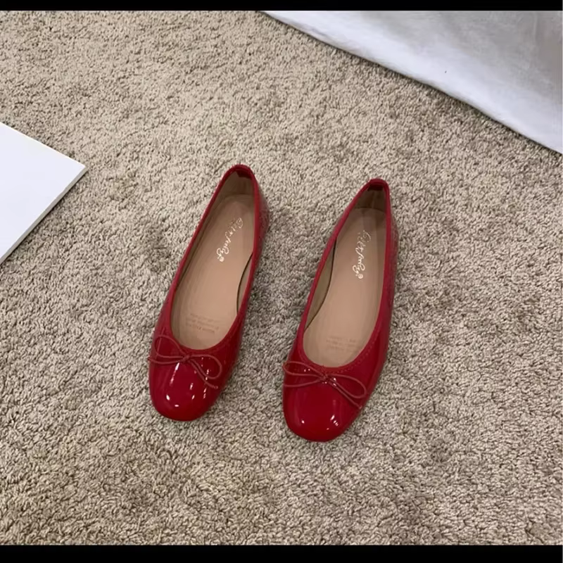 Zapatos MujerRetro Ultra-doux femmes chaussures printemps arc rouge semelle plate