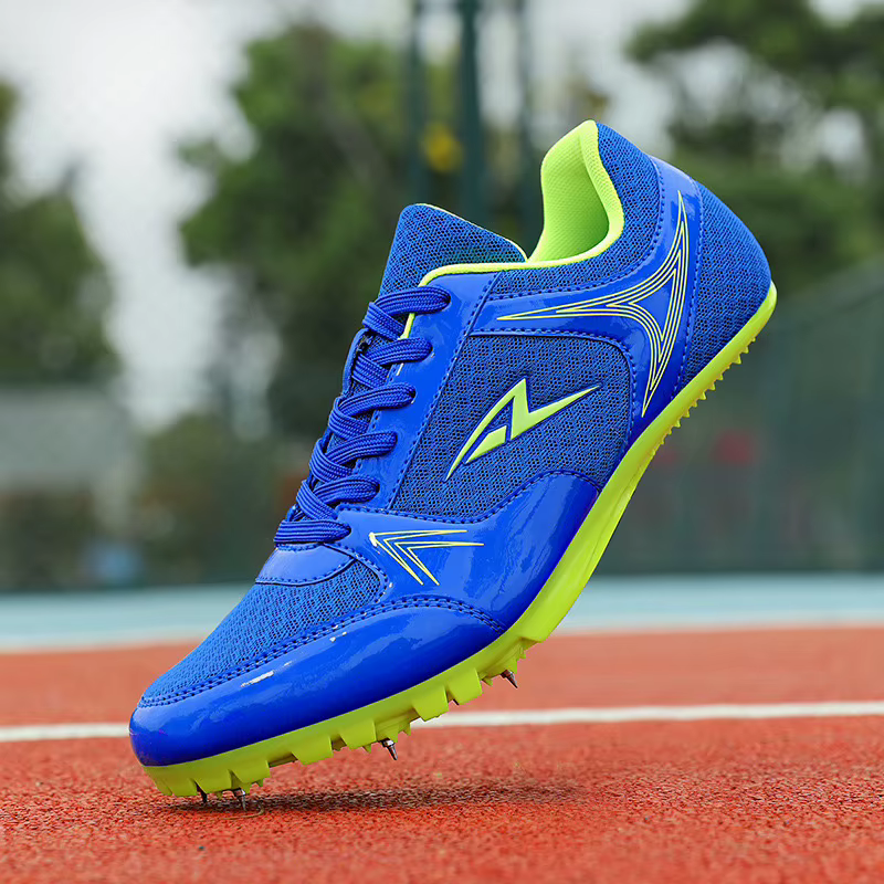 Chaussures de course sur piste bleues pour hommes et femmes