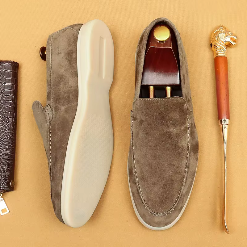 Chaussures pour hommes en cuir véritable et peau de mouton