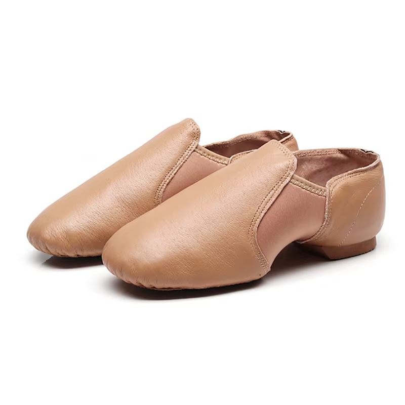 24-44 Coupons femmes sans lacet baskets en cuir véritable chaussure de danse pour hommes adultes enfants filles noir