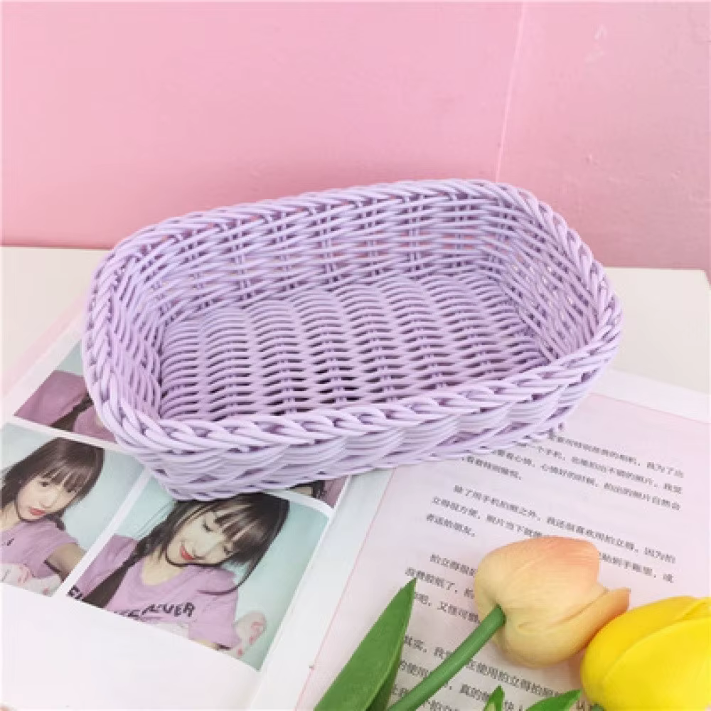 Panier de rangement carré décoratif pour la maison, idéal pour le bureau, les fruits et l'organisation de bureau