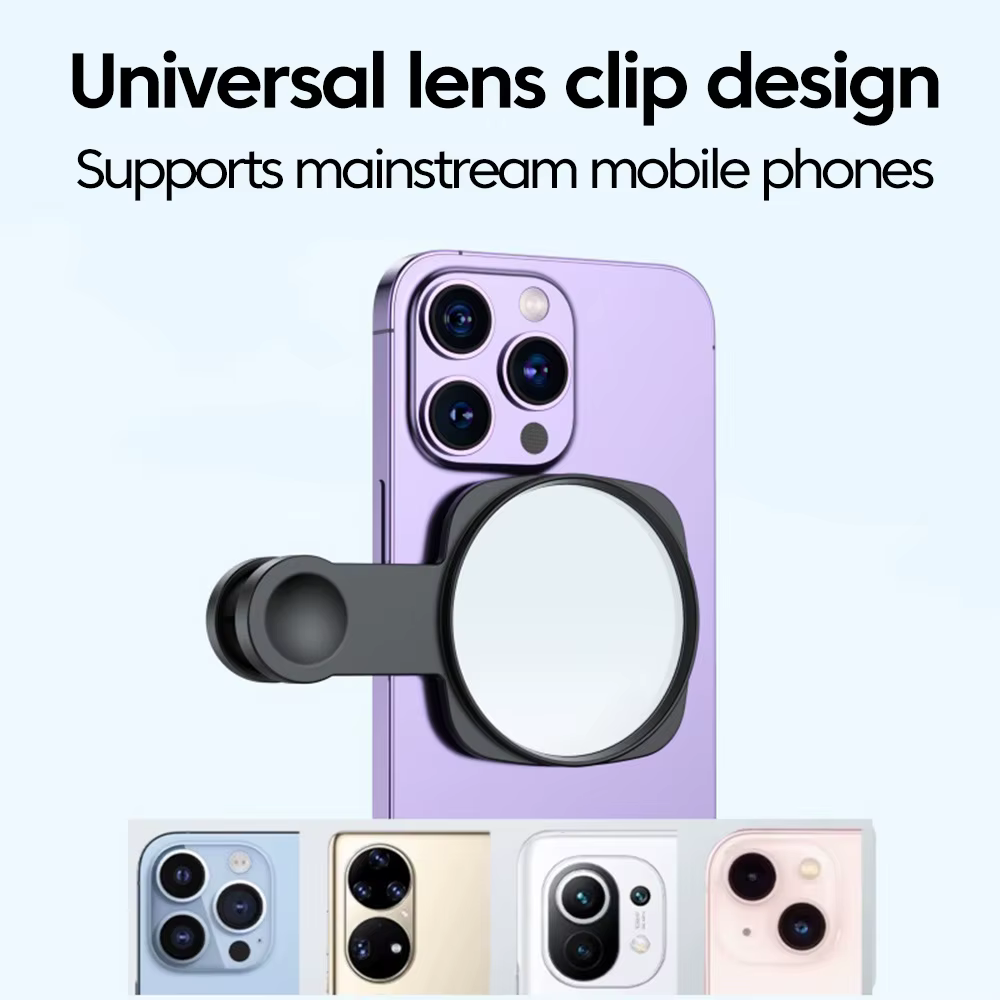 Kit de clips pour miroir Selfie, objectif de caméra pour Smartphone, pour IPhone, Samsung, Streaming en direct, Photo, vidéo, accessoires Vlog
