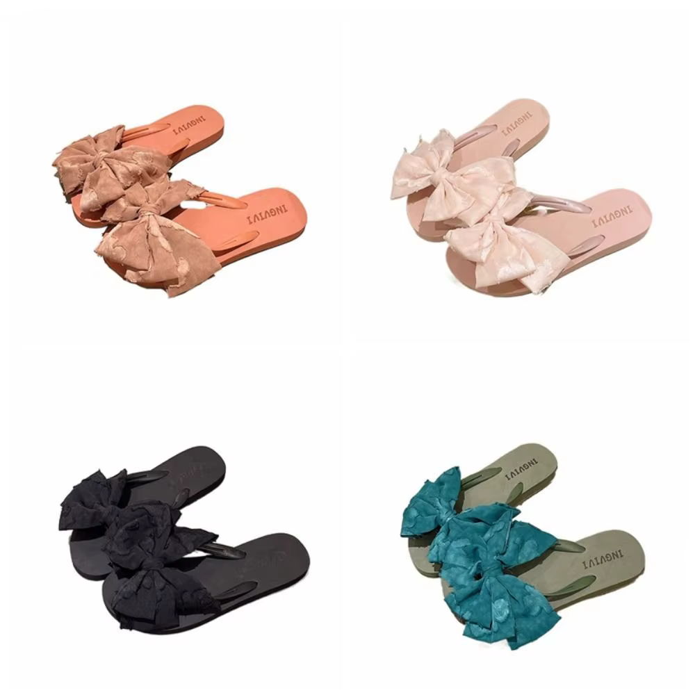 Tongs à nœud papillon à semelle souple tendance