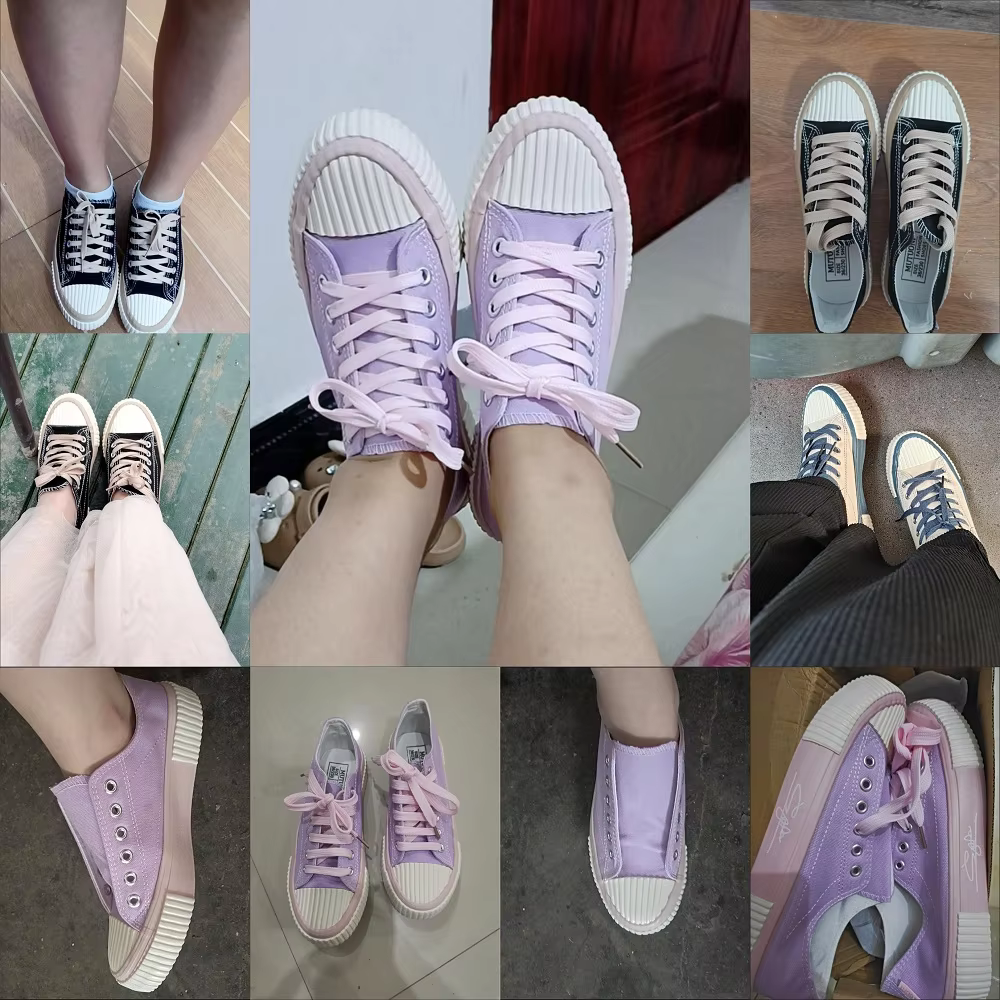 Chaussures en toile violettes pour femmes