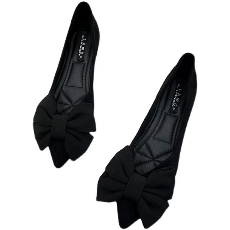 Chaussures plates en cuir velours pour femmes