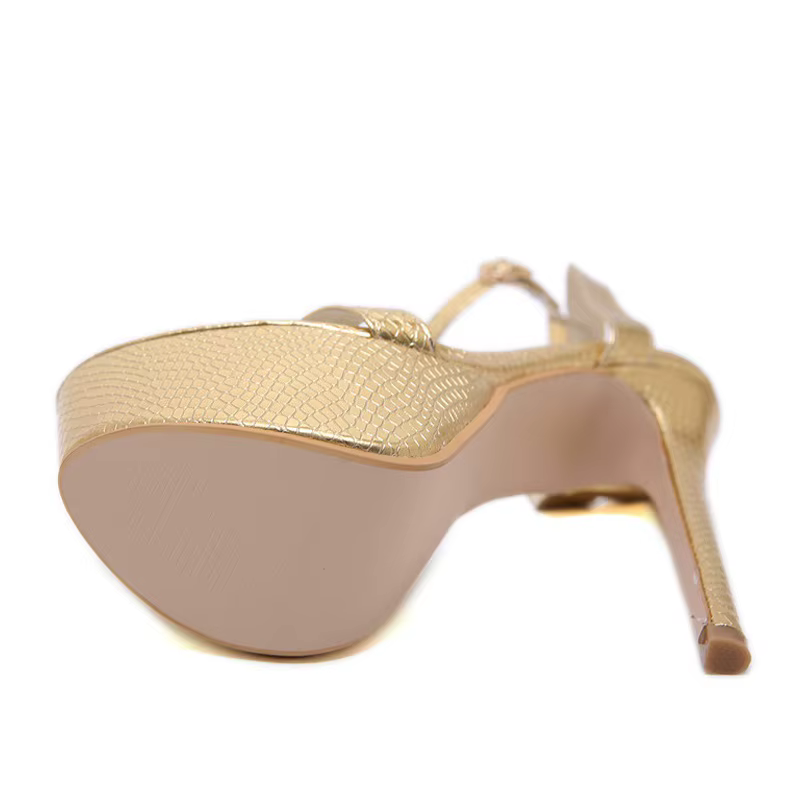 Sandales à talons hauts dorés pour femmes, chaussures de strip-teaseuse sexy, escarpins de fête, sandales à plateforme gladiateur, taille 35-42, drop sunshine, 17cm