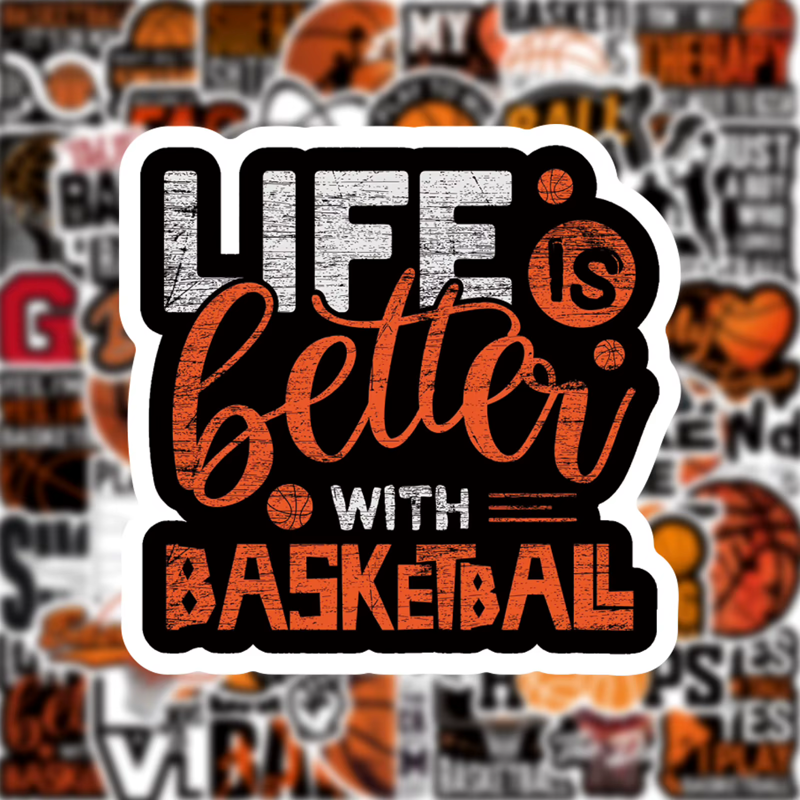 50 autocollants sportifs de basketball, autocollants de motivation pour le basketball, autocollants DIY pour skateboard, moto, valise, décoration de téléphone, ordinateur portable