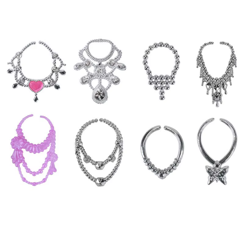 Vêtements et accessoires de poupée aléatoires, 32 pièces, 10 robes à la mode, 22 pièces de chaussures, lunettes, colliers, sac à main pour poupée Barbie