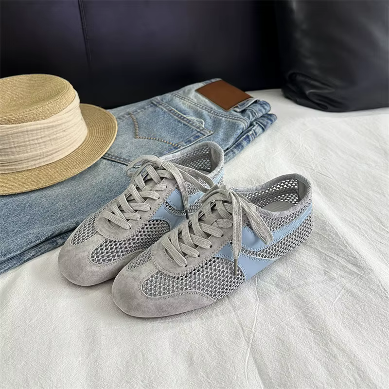Baskets pour femmes 2026 – Chaussures d'entraînement allemandes d'été en maille respirante et cuir véritable