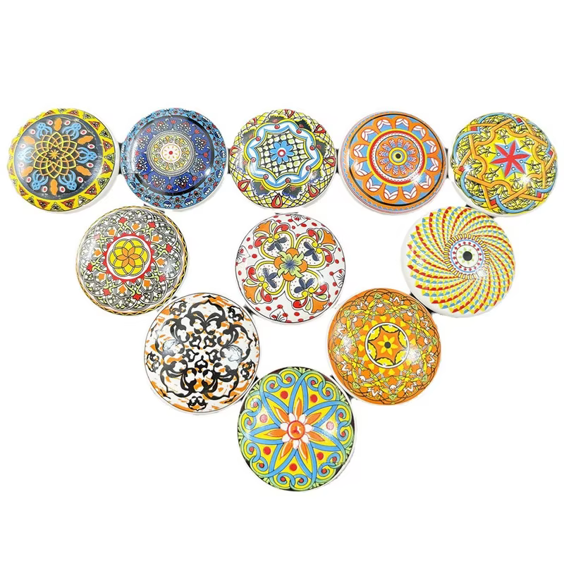 Poignées de meuble en céramique bohème à trou unique, boutons de meuble vintage de style européen, poignées de tiroir et de porte de placard, quincaillerie domestique