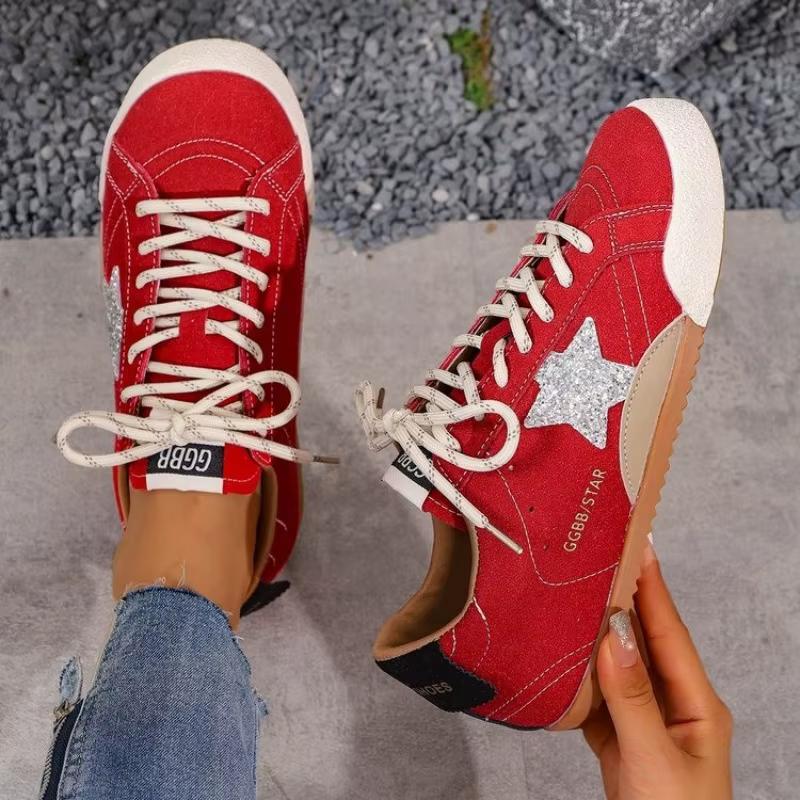 Rétro en cuir véritable Deqin chaussures femmes baskets 2025 nouveau Style polyvalent porté fond plat sport décontracté