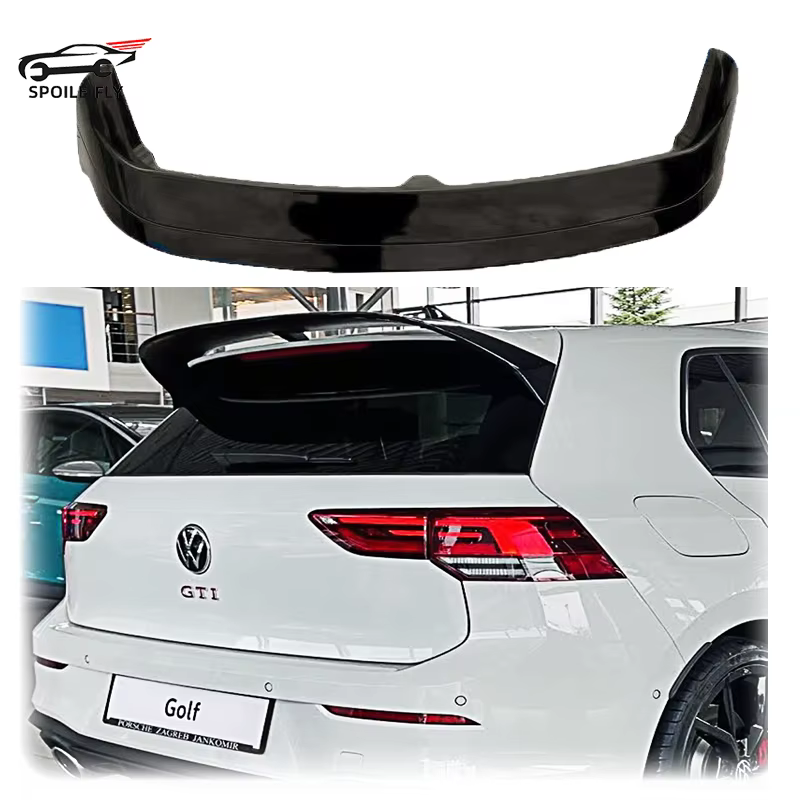 Becquet arrière en fibre de carbone, style CS 2019, pour Volkswagen VW Golf 8 MK8, en ABS noir brillant