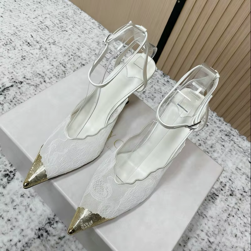 Chaussures de Mariée Blanches Grande Taille en Dentelle à Talons Hauts Fins pour Femme – Escarpins Stiletto