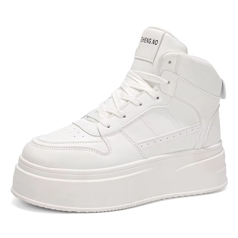 Chaussures décontractées sportives à talons épais pour femmes Style campus Rehaussement intérieur Léger Respirant Anti-odeur Résistant à l'usure Rubbe...