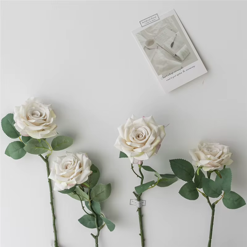 Branche de Rose pour Bouquet de mariée de mariage, fleur rétro, faux matériau Floral, décoration d'intérieur, cadeau de saint valentin, vente en gros